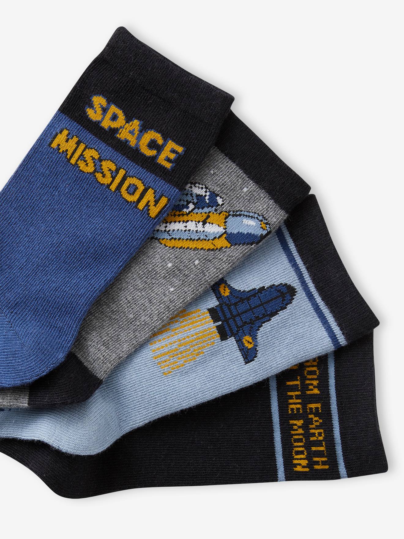 Vertbaudet 4er-Pack Jungen Socken, Weltall Oeko-Tex - blau