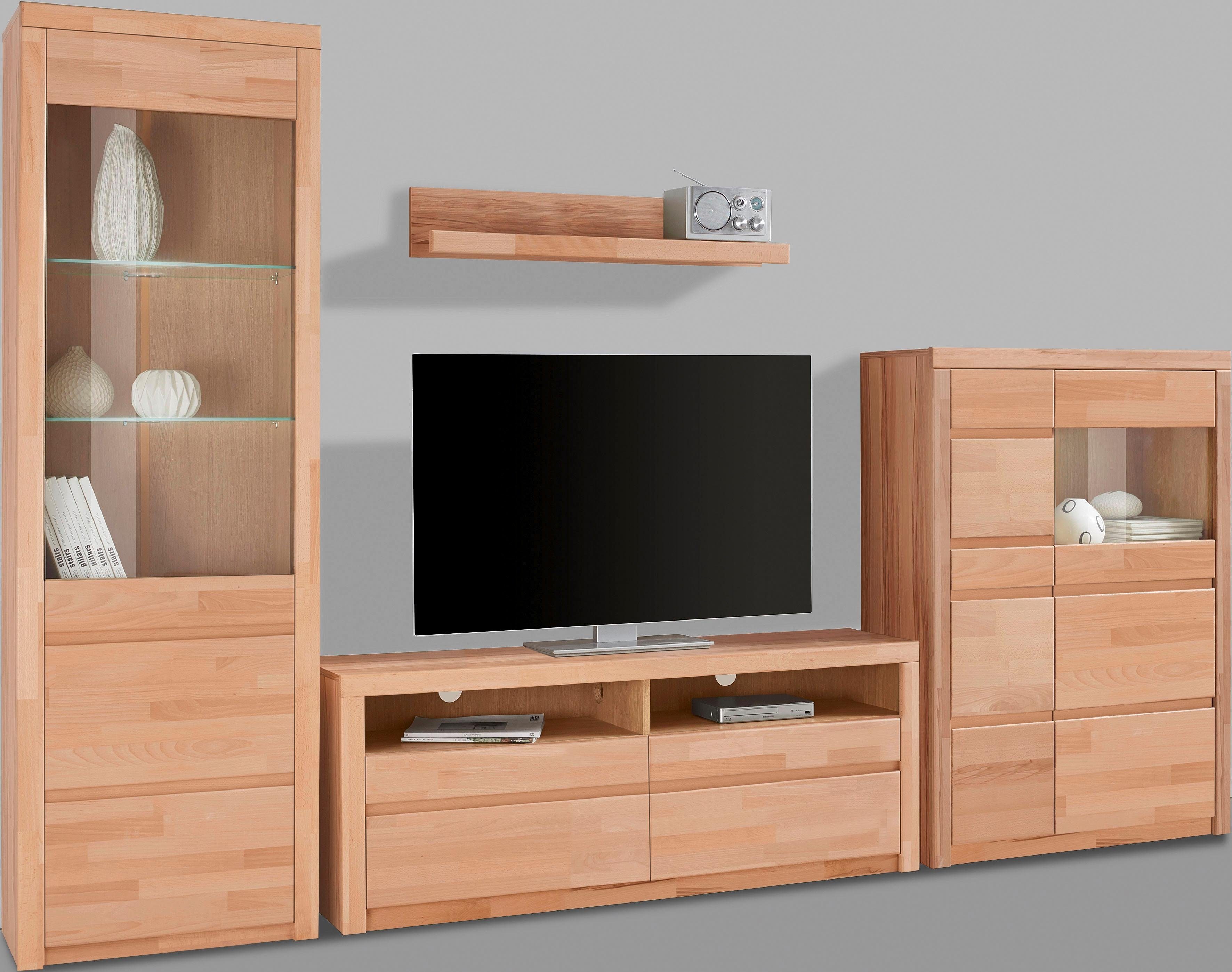 Woltra Wohnwand Silkeborg, (Set, 4-St), teilmassives Holz