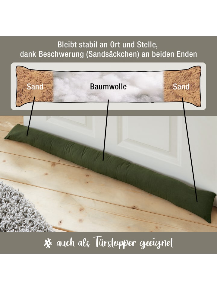 REDBEST Zugluftstopper Seattle in dunkelgrün günstig kaufen