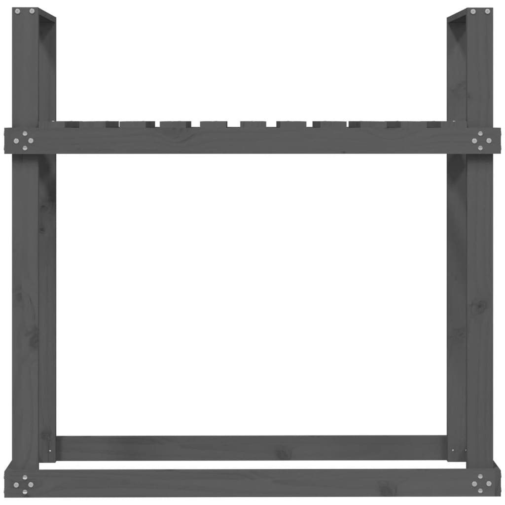 vidaXL Kaminholzregal Kaminholzregal Grau 110x35x108,5 cm Massivholz Kiefer Holzlagerung, BxTxH:110x35x108 cm