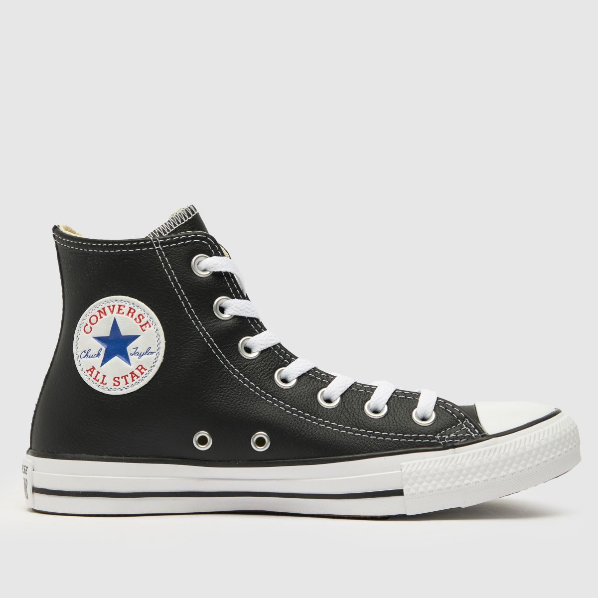 Converse All Star – Svarta och vita höga sneakers i läder