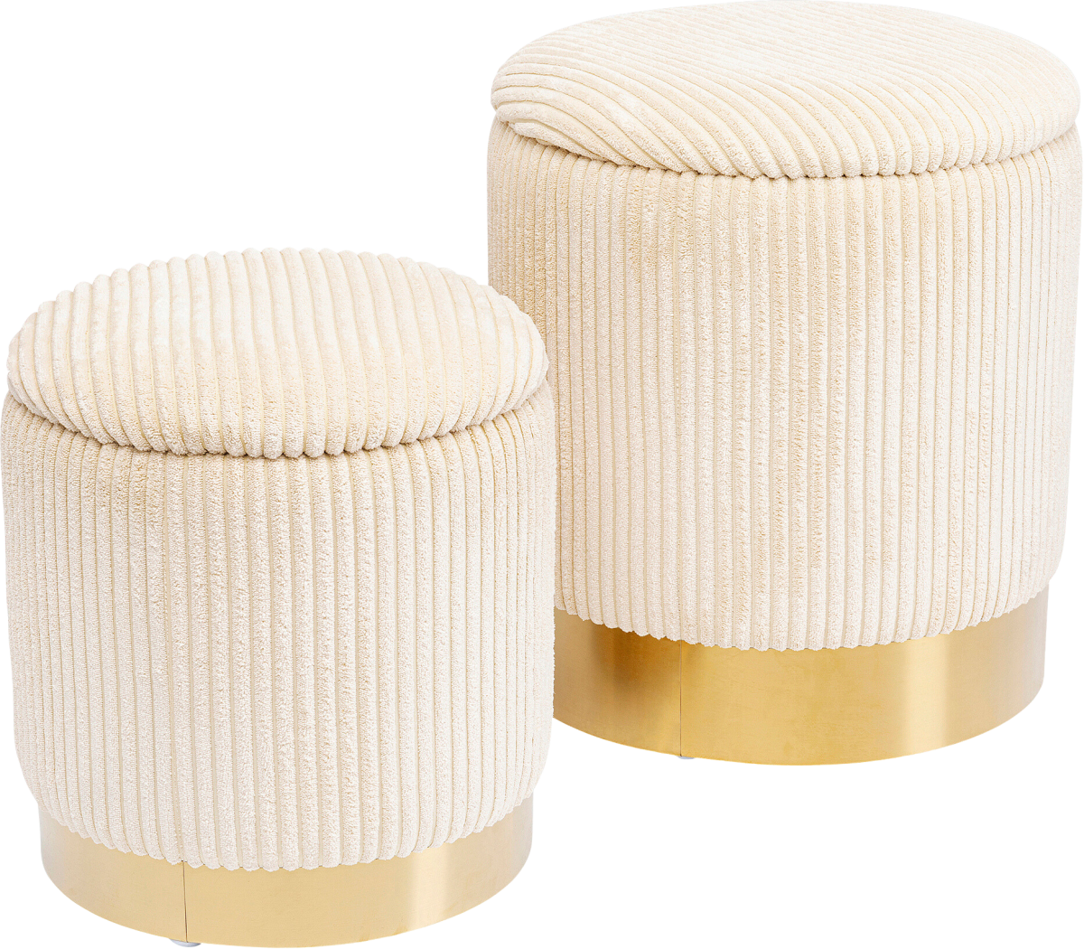 KARE Hocker Cherry 2er Set Cord Creme