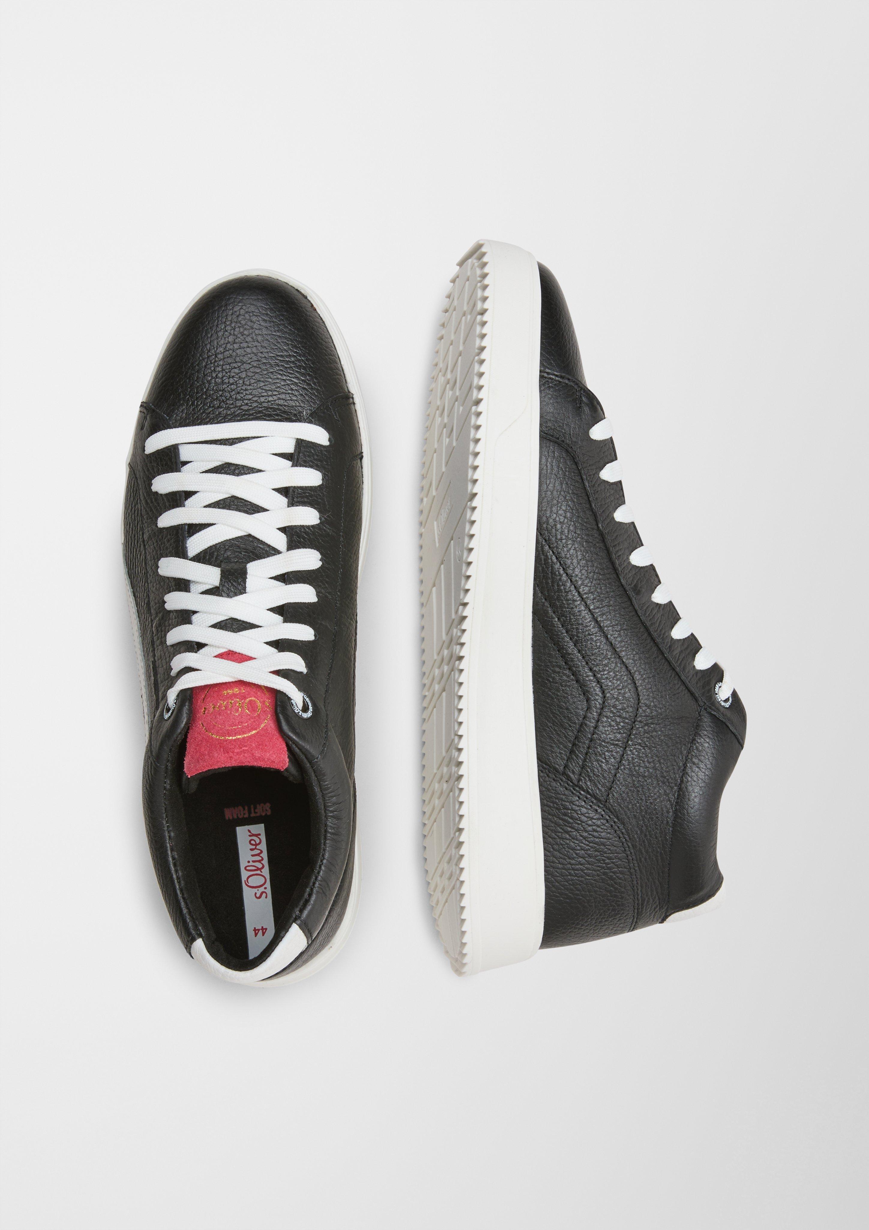 Leder-Sneaker mit Kontrast-Details  6007269-098