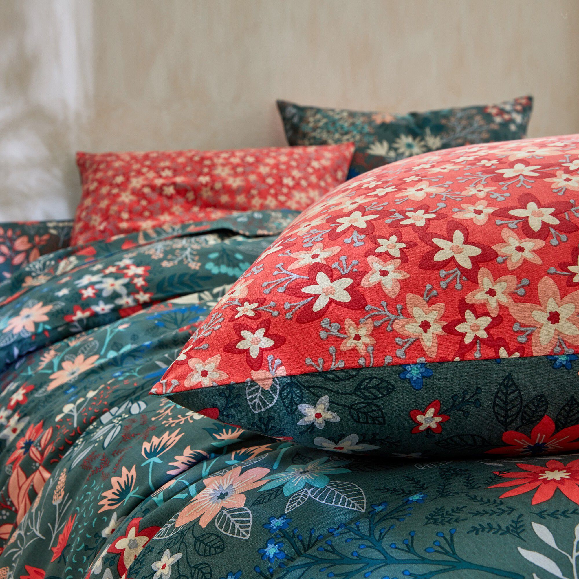 Linge de lit Flore en coton imprimé fleuri
