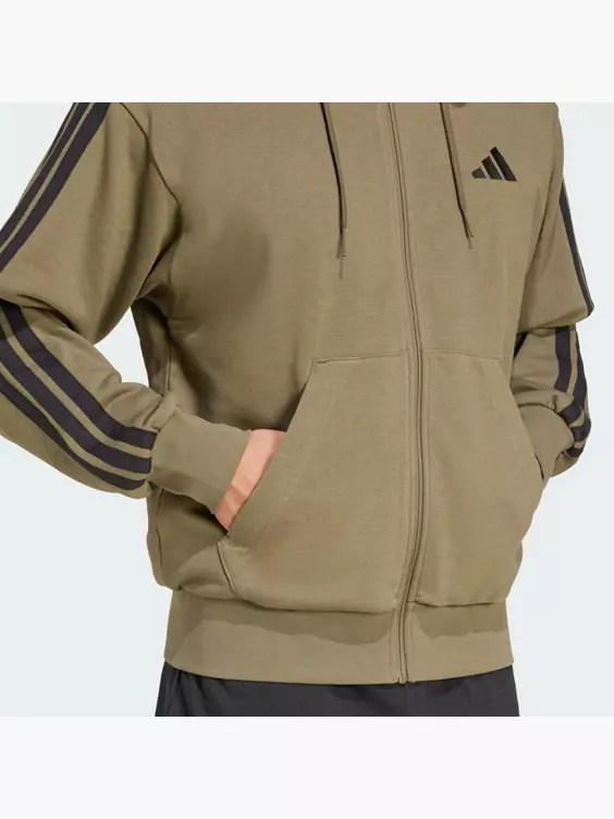 adidas Essentials 3-Streifen French Terry Kapuzenjacke