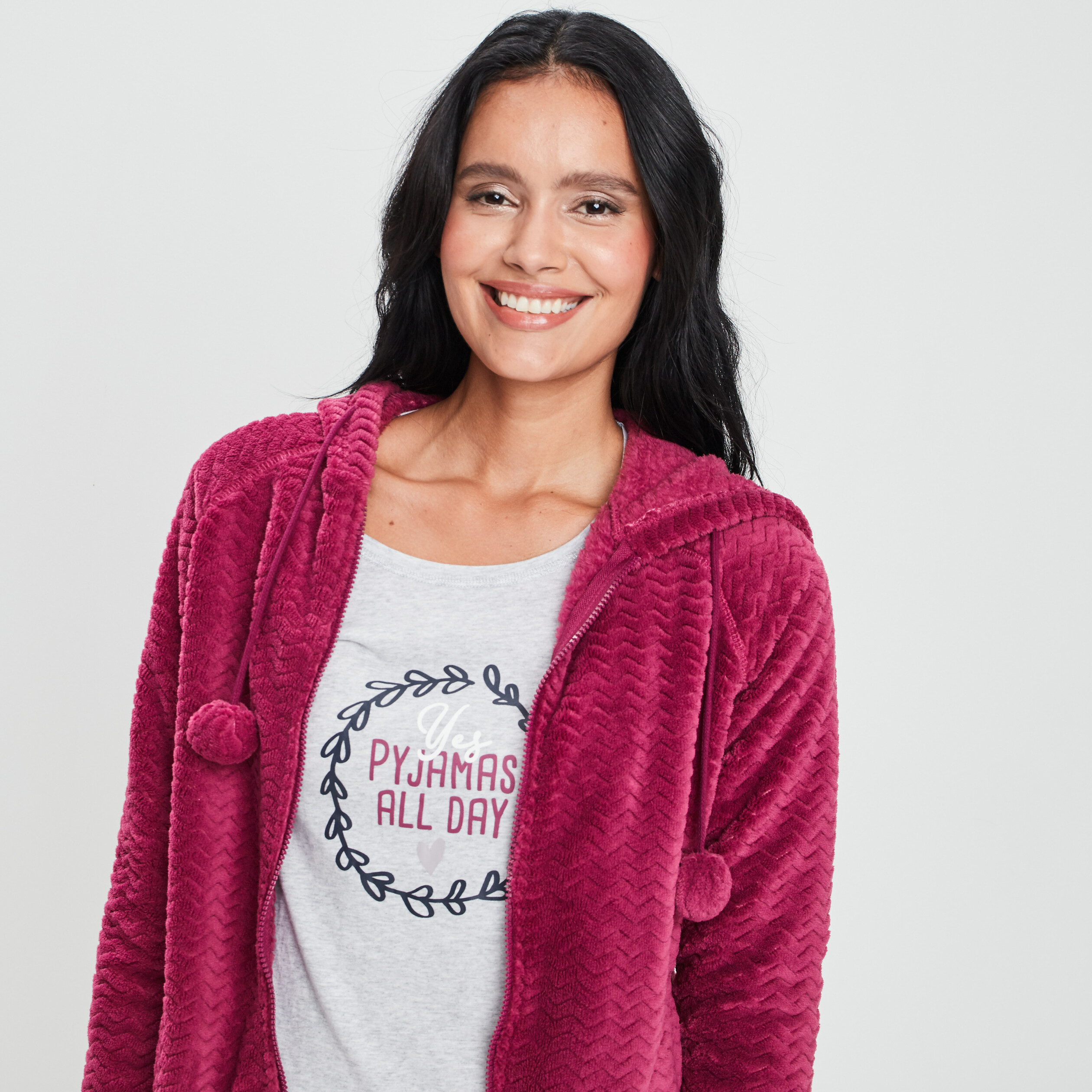 Ensemble pyjama 3 pièces gris clair femme | La Halle
