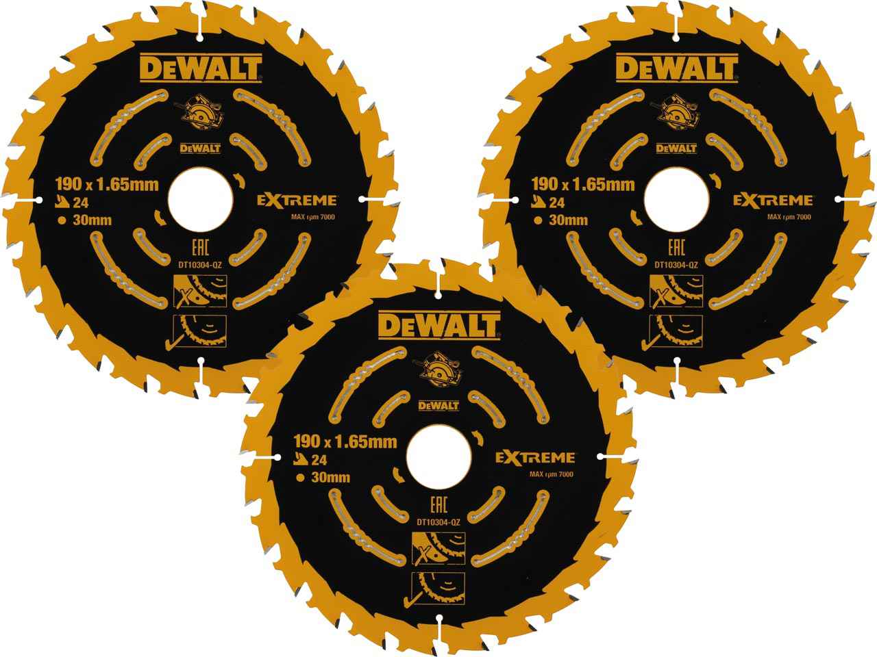 DeWalt Tilbehør DT10399-QZ Rundsavklinge 190 x 30 mm 3 x DT10304