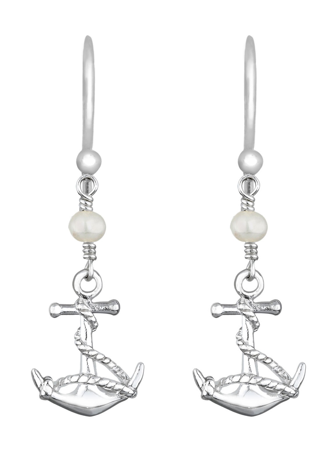 Ciondolo da donna Elli a forma di ancora nautica con perla coltivata d'acqua dolce in argento sterling 925.