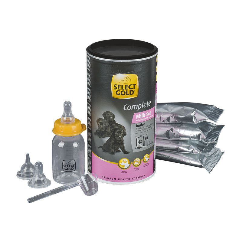 SELECT GOLD Ergänzungsfutter & Aufzucht SELECT GOLD Complete Milk-Set Junior inkl. Milchflasche & Löffel 400g