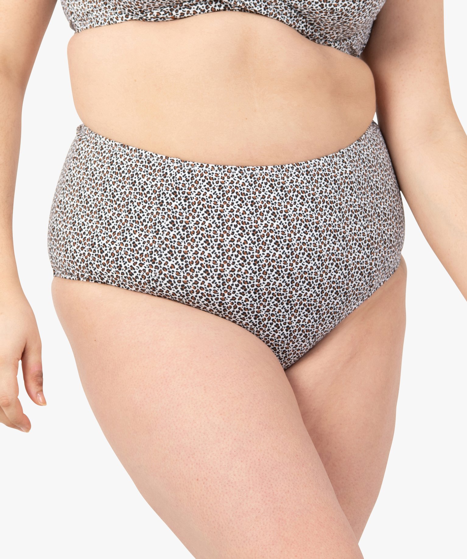 Bas de maillot de bain femme grande taille avec taille haute imprime | GEMO