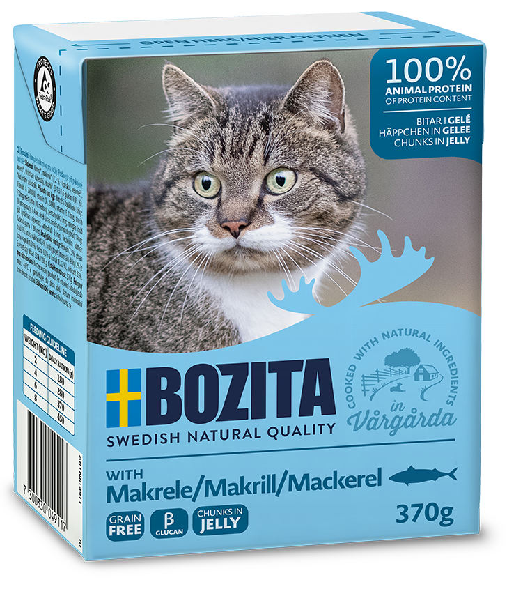 BOZITA Nassfutter BOZITA Häppchen in Gelee 6x370g Makrele