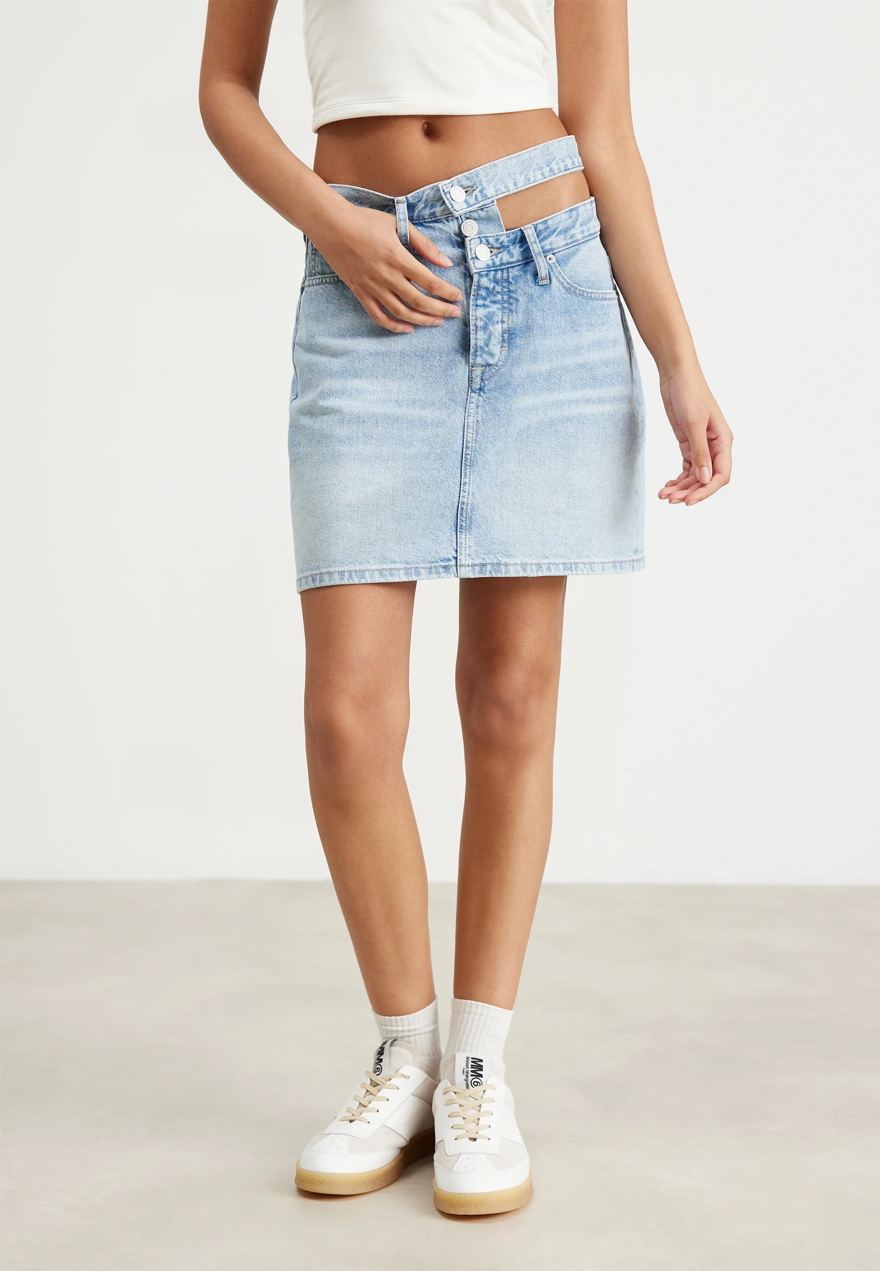 Tommy Jeans MOM CUT OUT - Falda vaquera