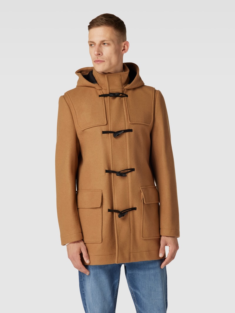 Mantel mit Kapuze in camel