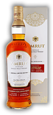 Amrut Lightly Peated Single Malt 7 Years 2015/2022 Oloroso Cask #3822 60,0% Amrut Lightly Peated Single Malt 7 Years 2015/2022 Oloroso Cask #3822 60,0%  Alter 15/22 - 0,7	 Liter - Vol 60,0%