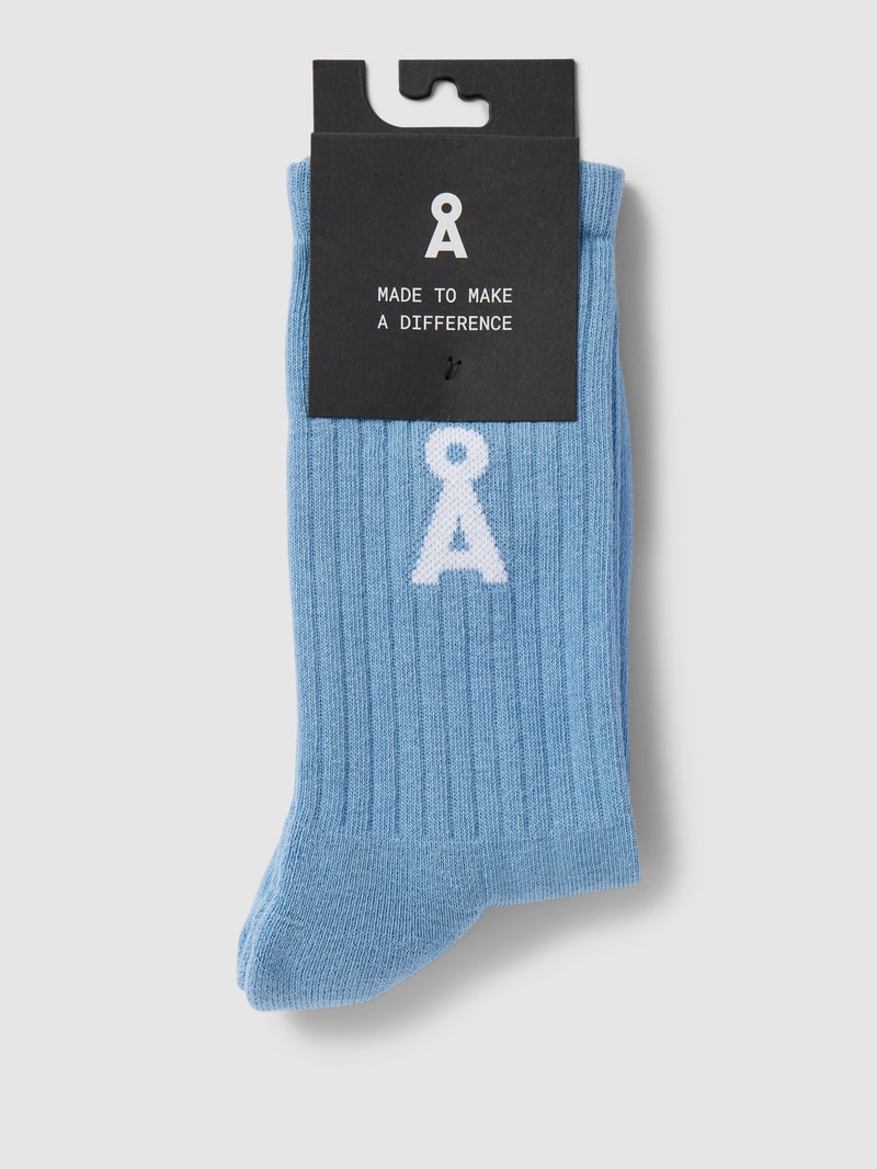 Socken mit Label-Details Modell 'SAAMUS BOLD' in hellblau