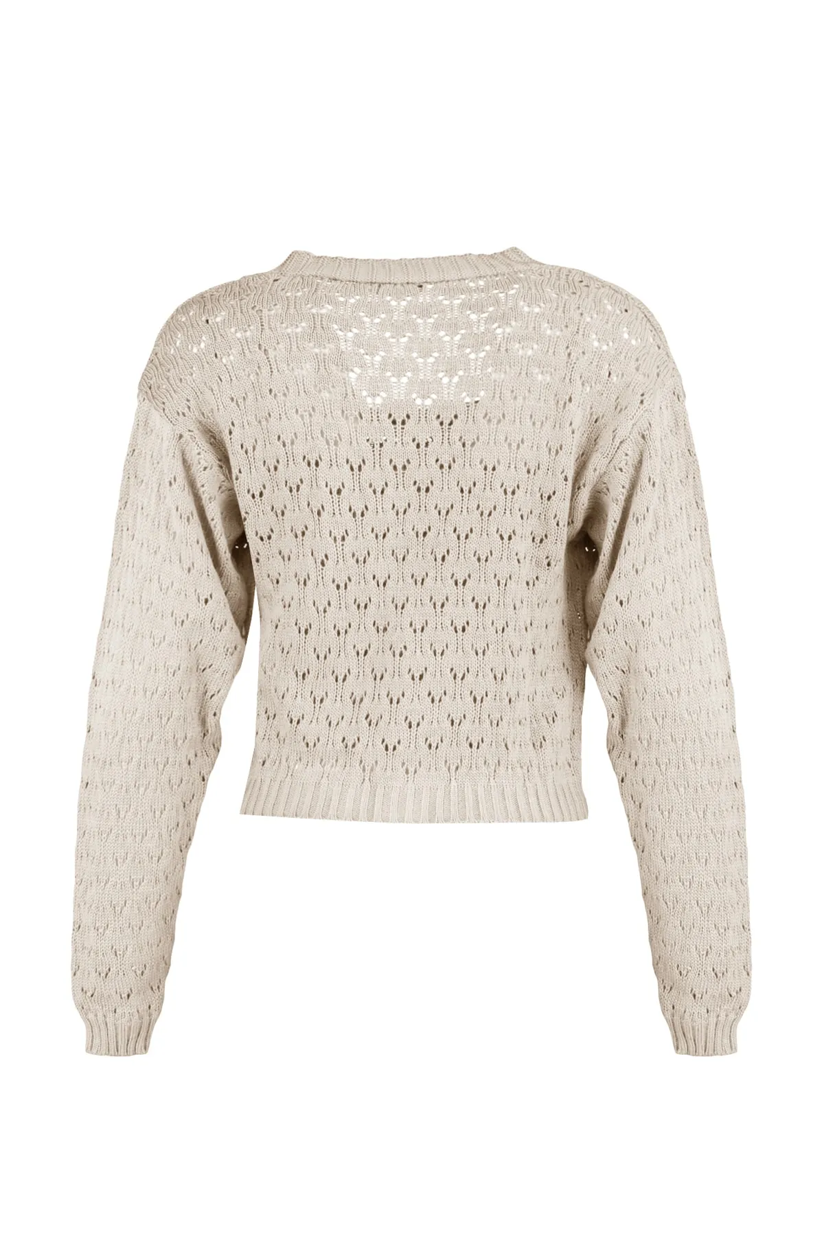 Trendyol Collection  Steinfarbener durchbrochener/durchbrochener Strickcardigan TWOSS20HI0034