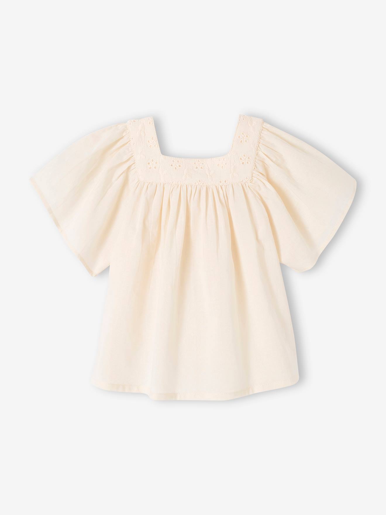 Vertbaudet Baby Bluse mit Lochstickerei - salbeigrün
