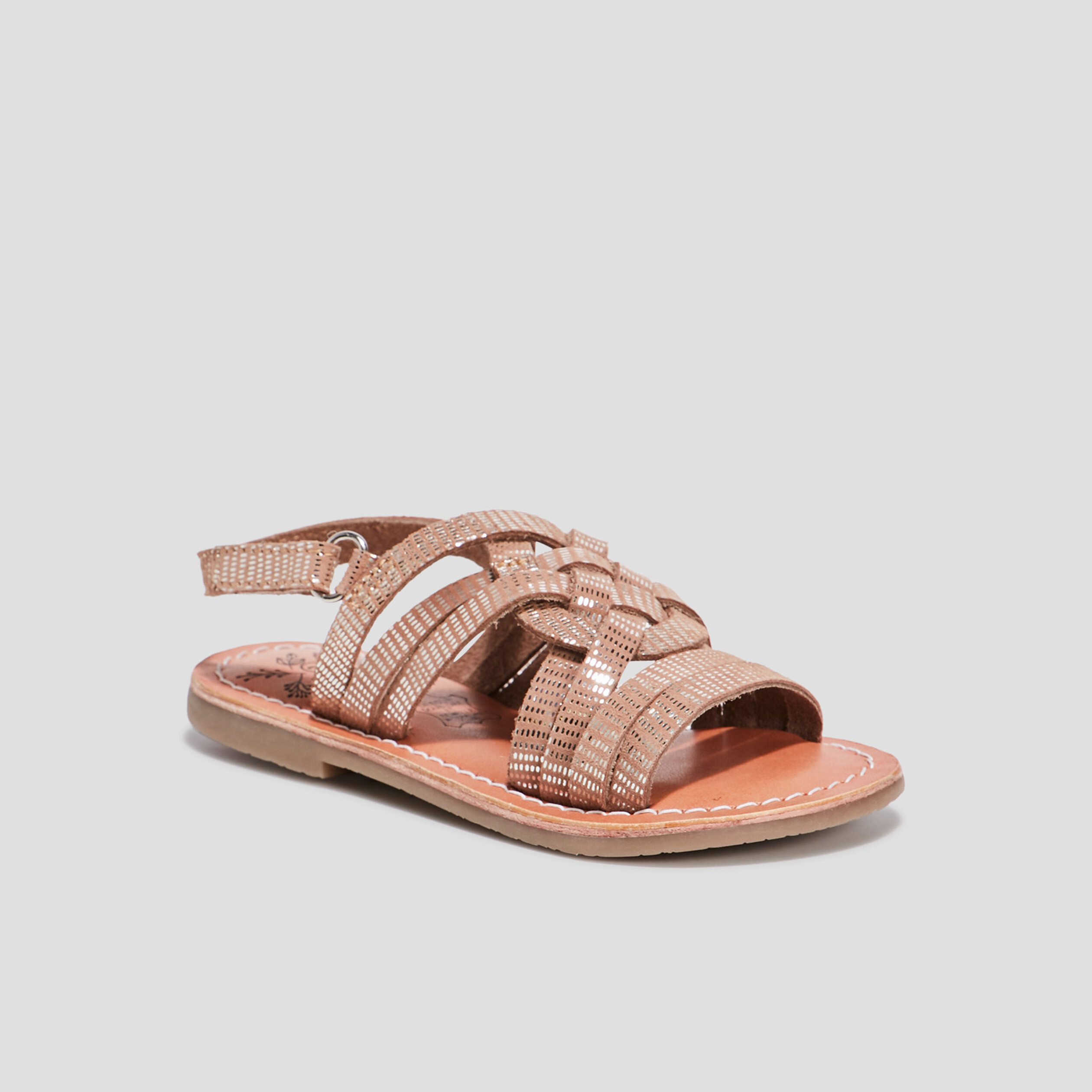 Sandales en cuir couleur bronze fille | La Halle