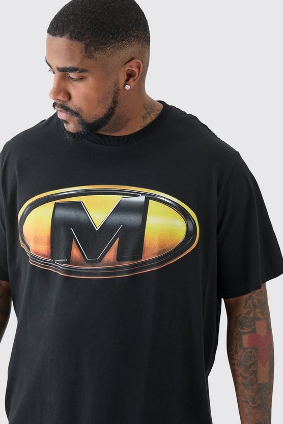 Plus T-Shirt mit M Logo-Print