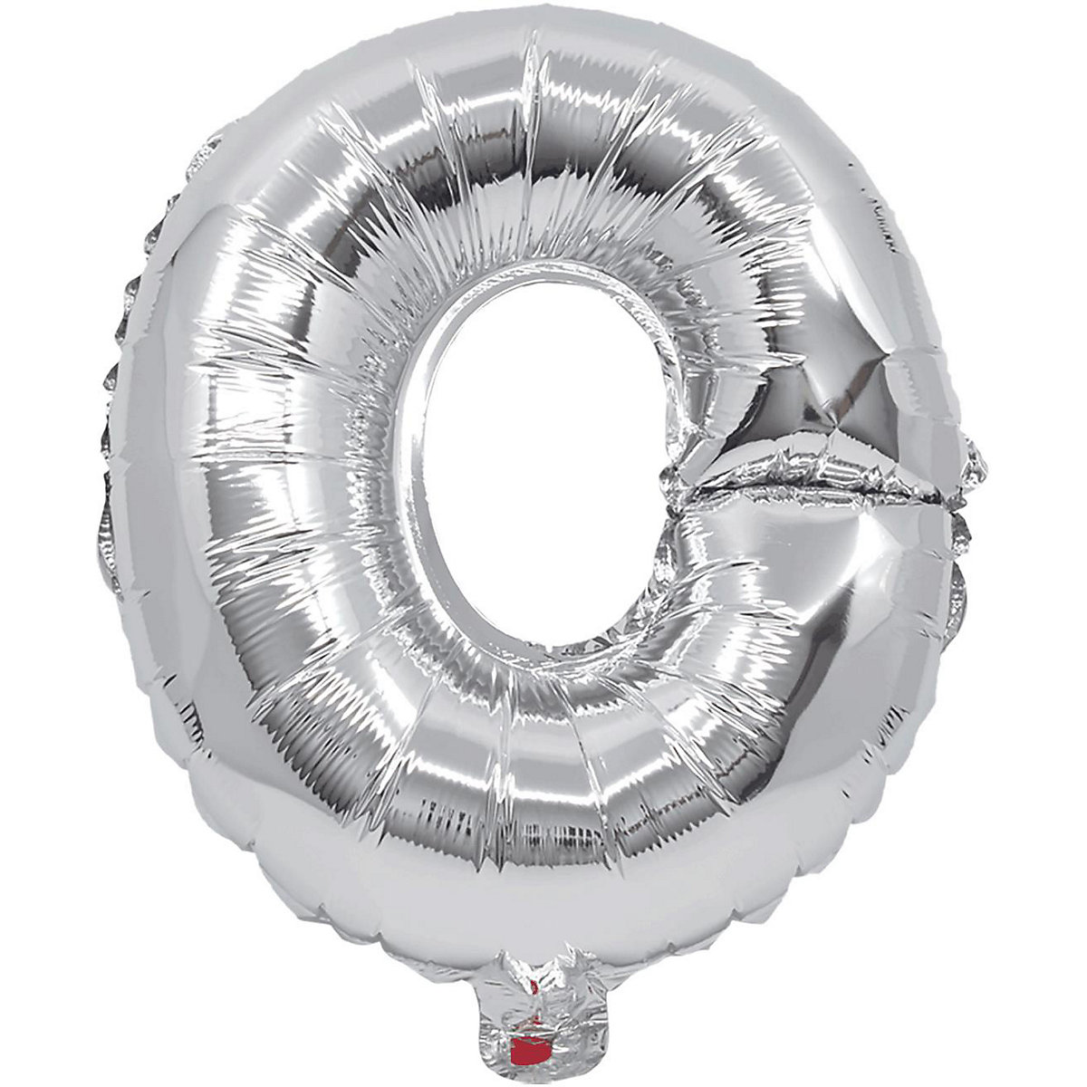 Folienballon Buchstabe O silber, 32 cm, inkl. Pustehalm