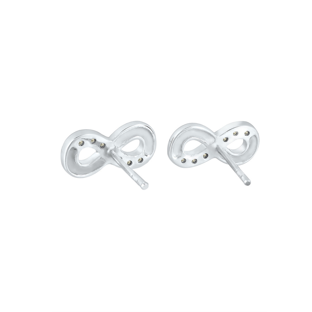 Elli Elli Boucles d'Oreilles Femme Motif Infinity Simplement avec Cristaux en Argent S Boucles d'oreilles