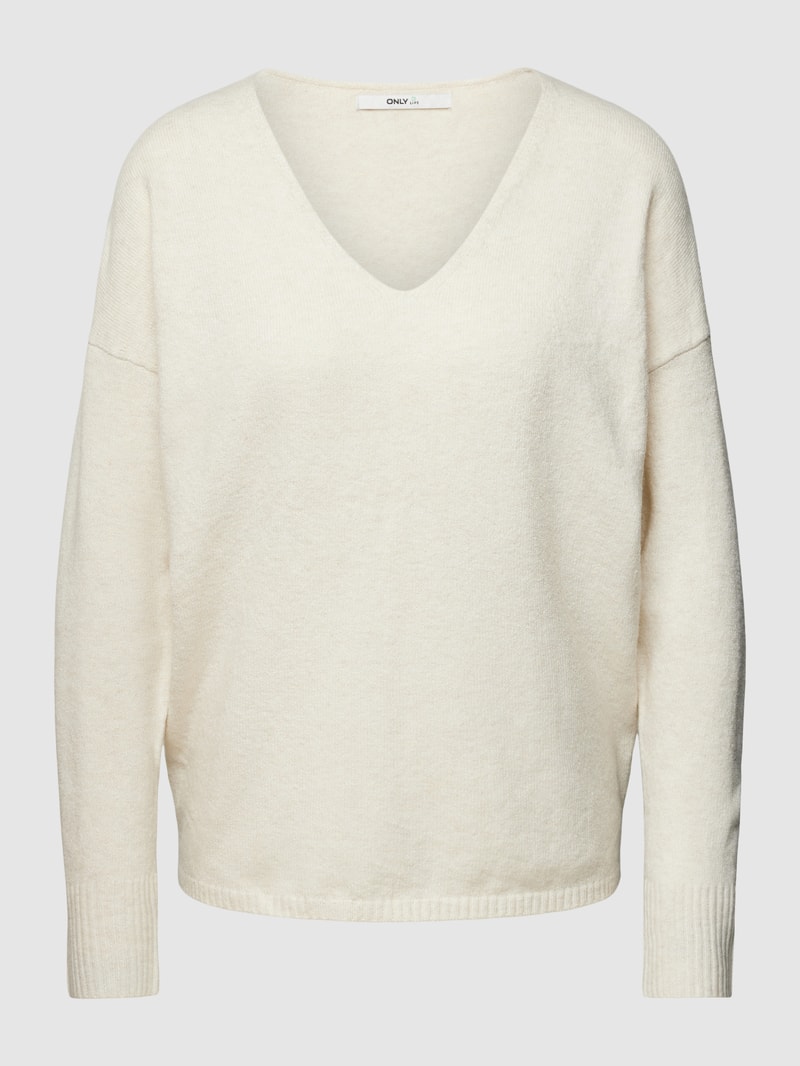 Strickpullover mit V-Ausschnitt Modell 'RICA LIFE' in beige