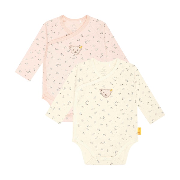Wickelbody langarm 2er Pack, rosa für Mädchen