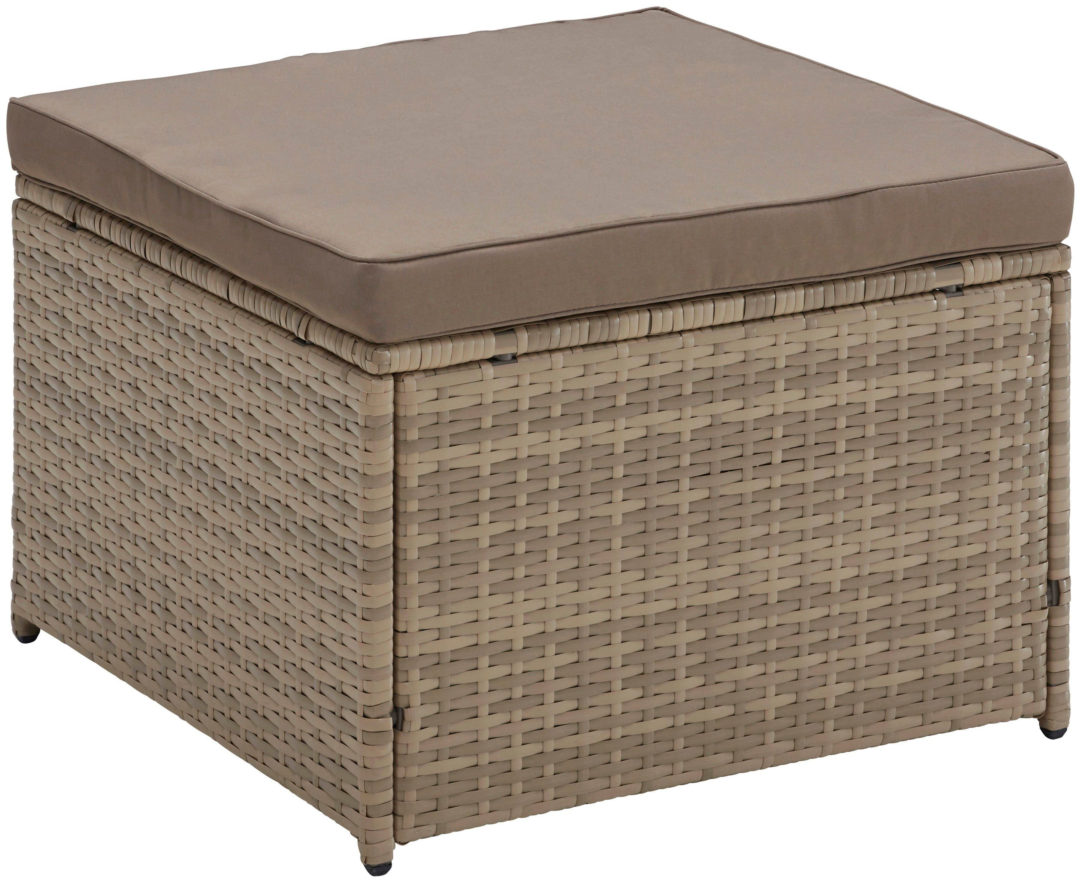 KONIFERA Gartenlounge-Set Marseille, (8-tlg), Sofa, Tisch 57x57 cm, Hocker, Polyrattan