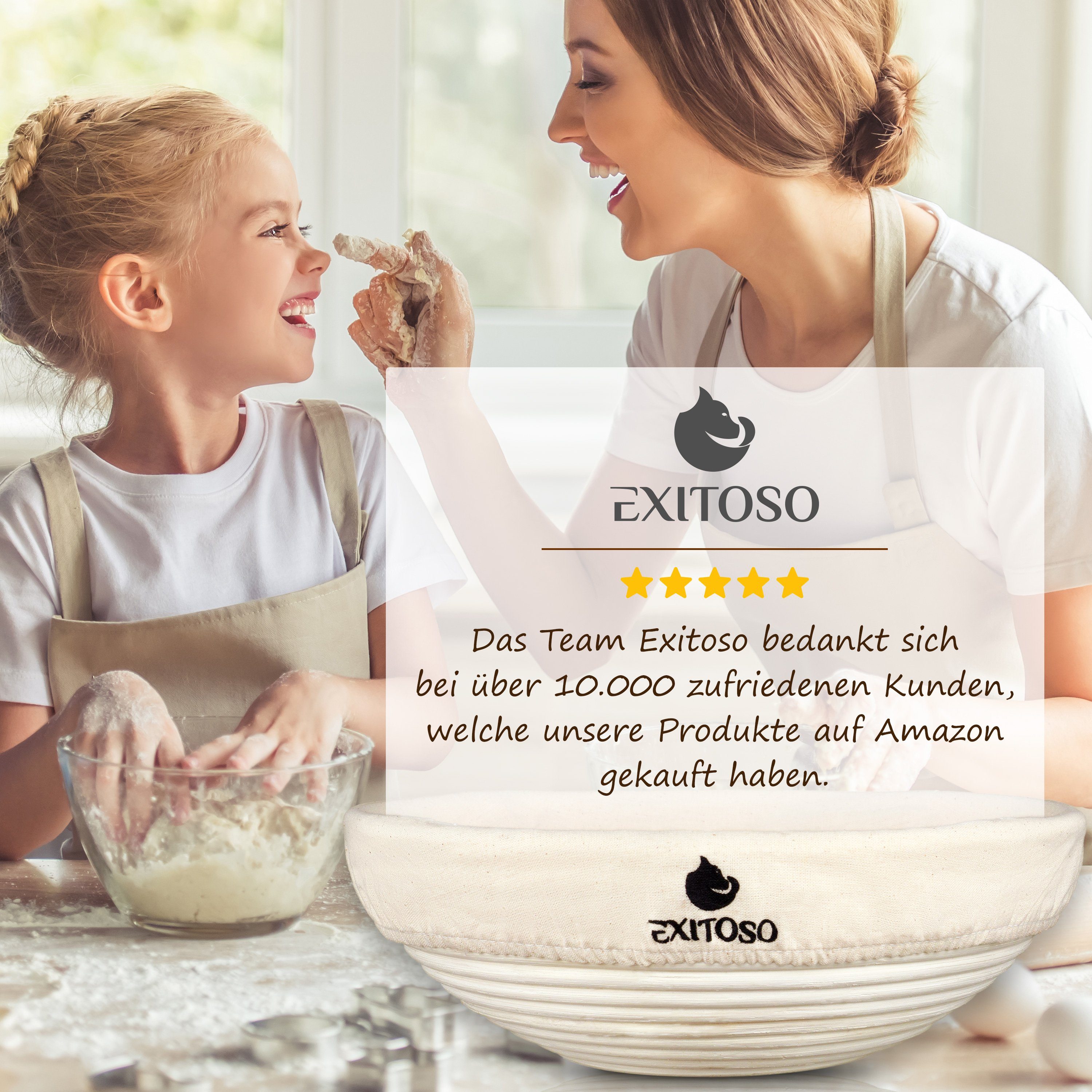 Exitoso Gärkorb, - Gärkorb für Brot Brotkorb -Brotbeutel Rattan