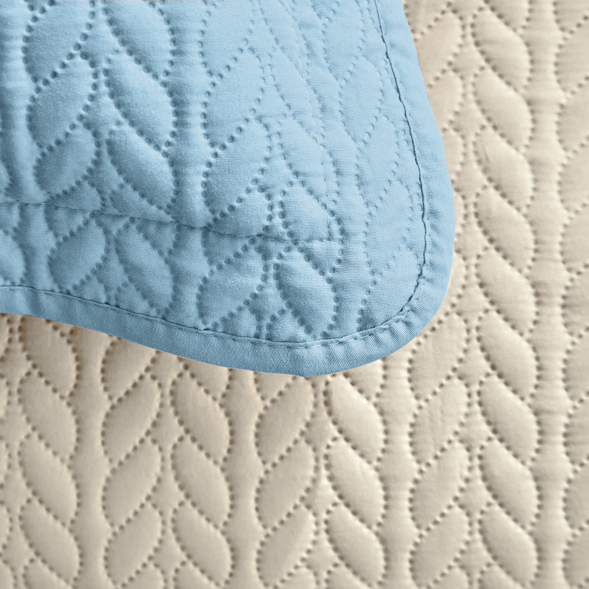 Couvre-lit matelassé microfibre motif géométrique