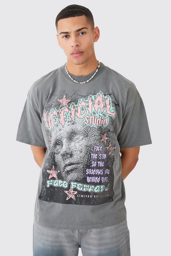 Oversize T-Shirt mit Official-Print