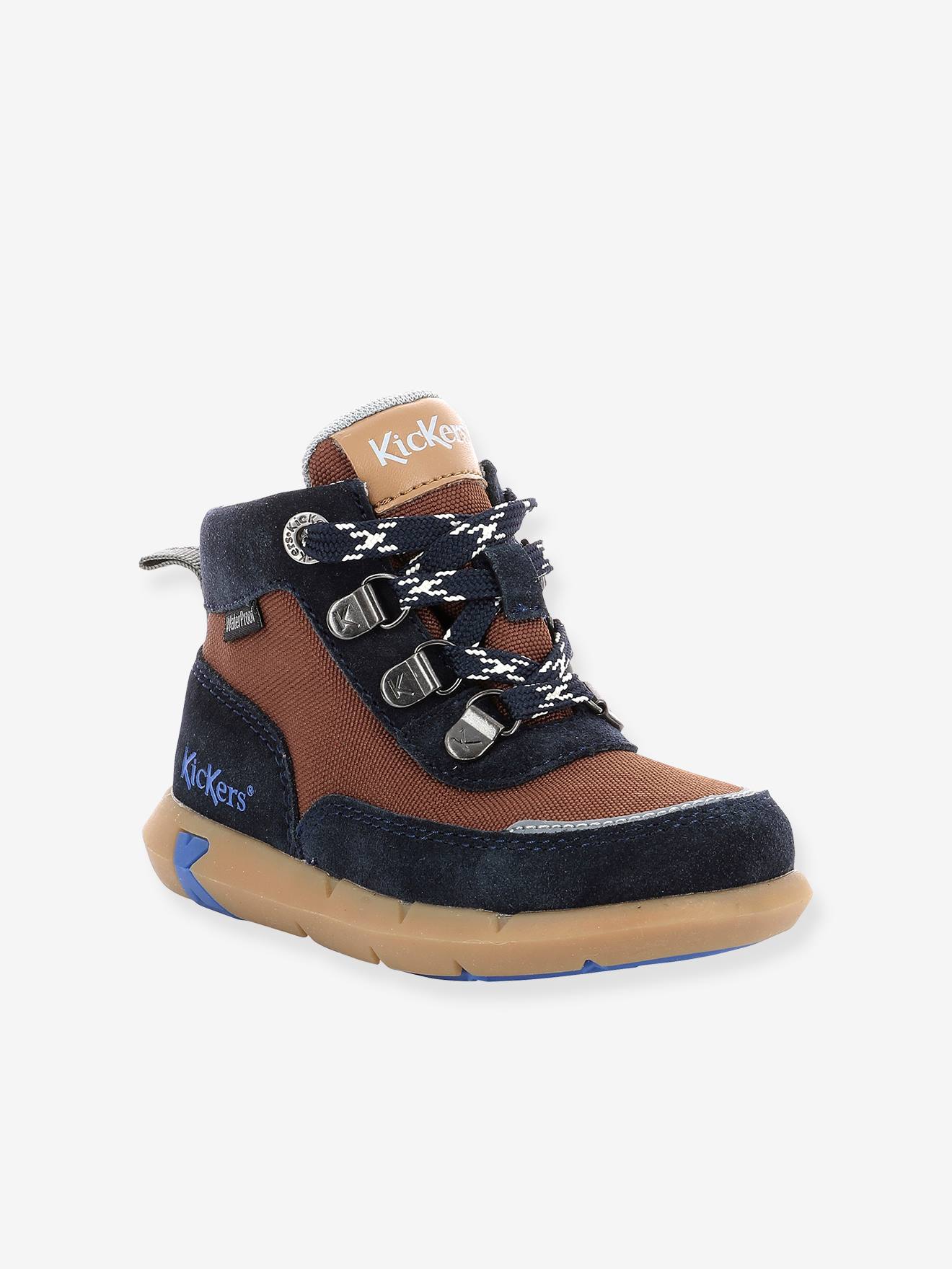 Baskets sneakers garçon Juniby KICKERS® marine marron