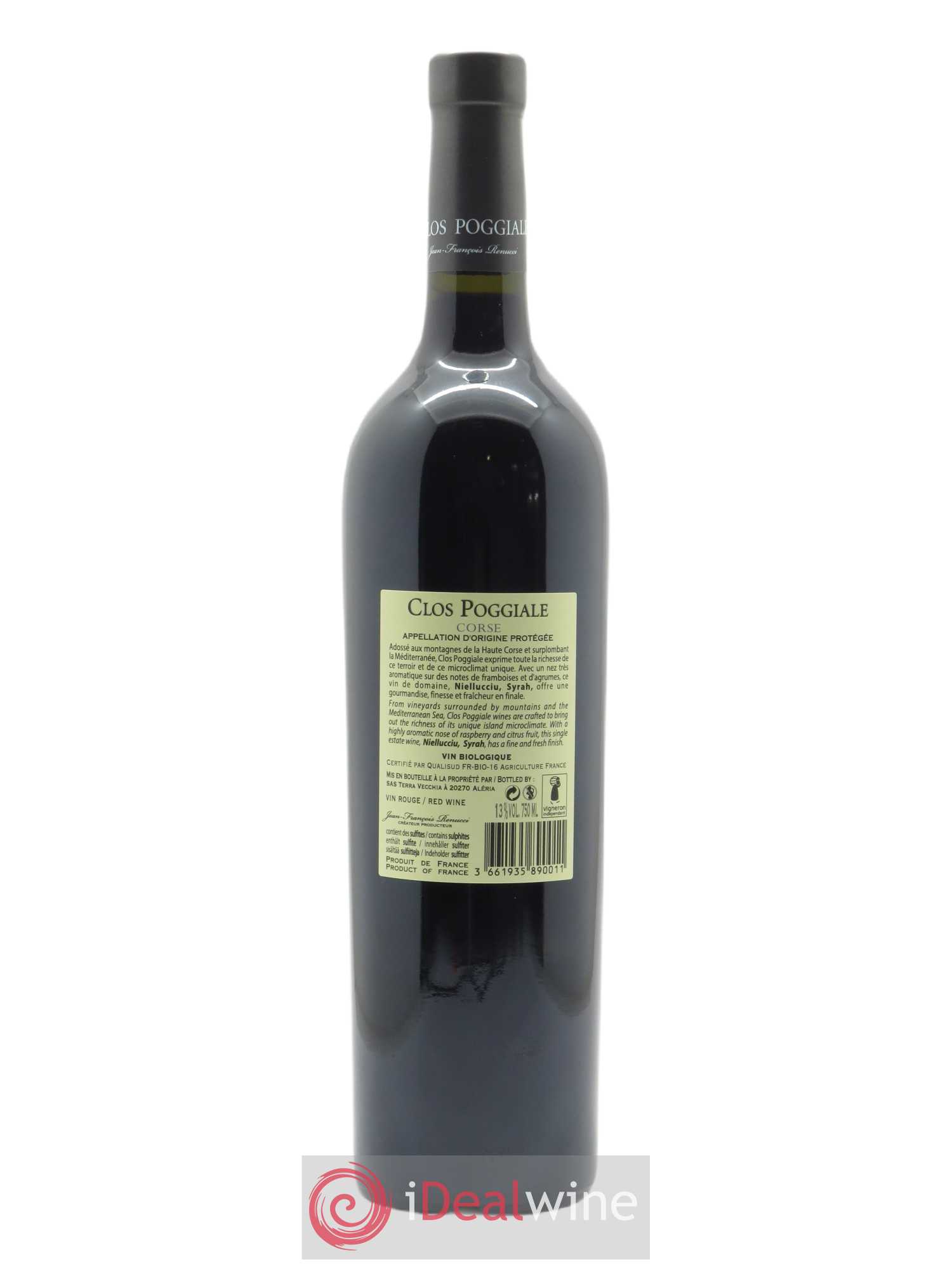 Vin de Corse Clos Poggiale Jean-François Renucci  2018 - Lot de 1 Bouteille