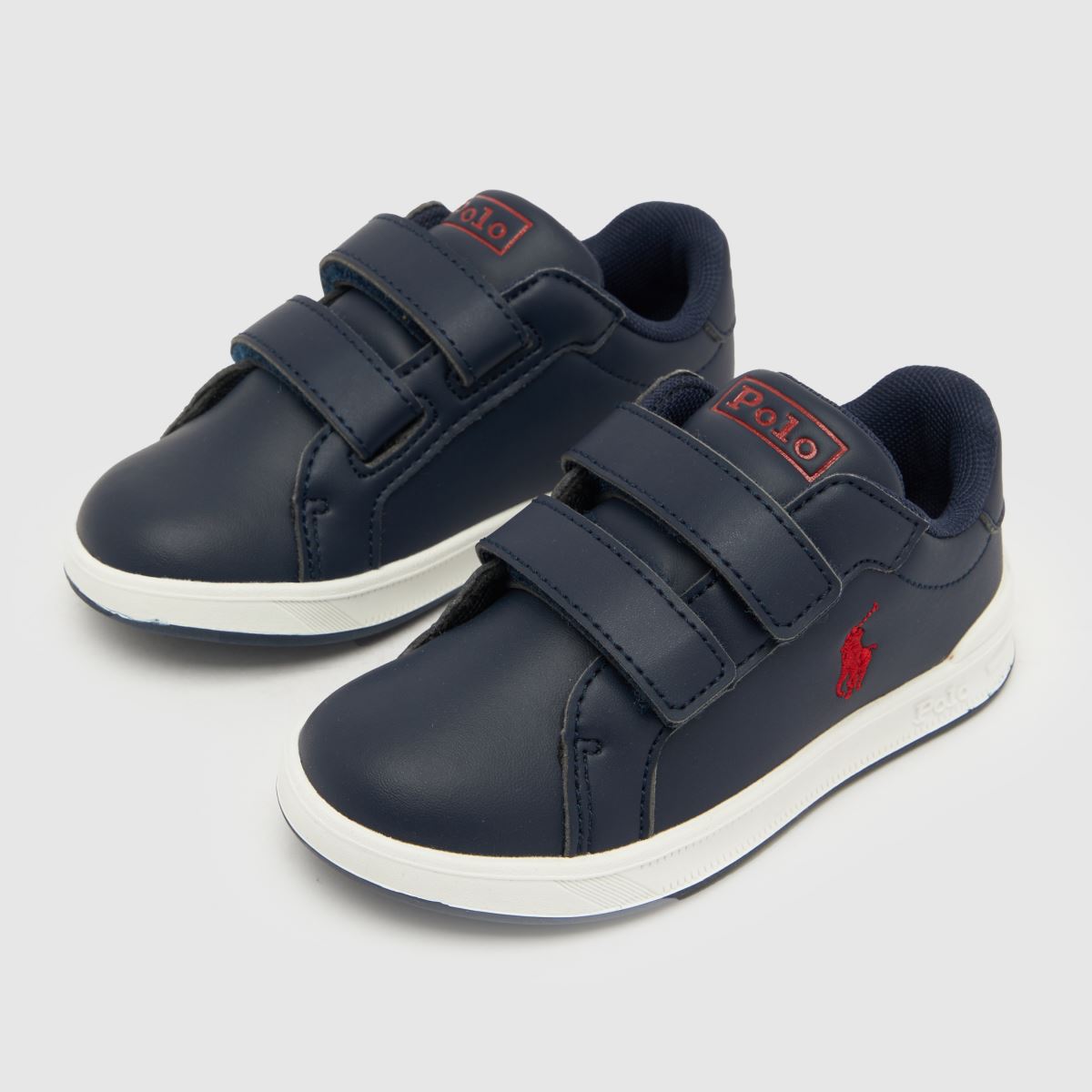 Polo Ralph Lauren marinblå & röda Heritage Court II v Pojkar Småbarnsskor