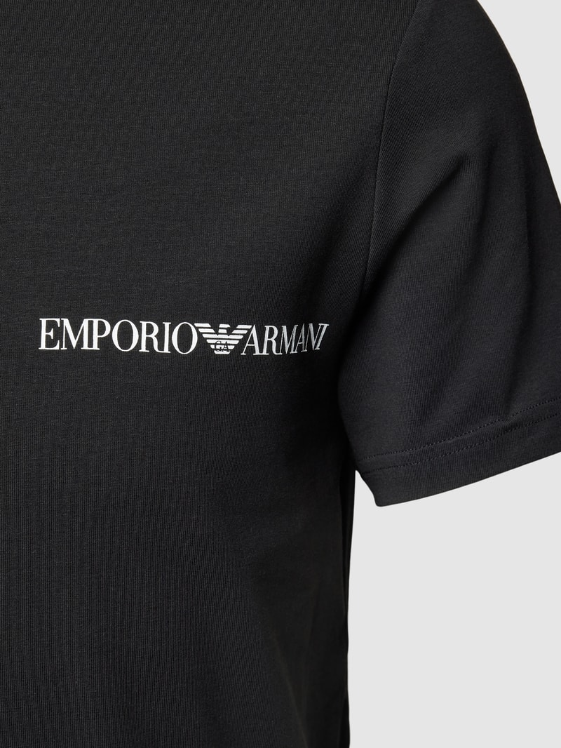 T-Shirt mit Label-Print in schwarz