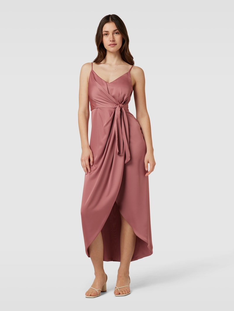Cocktailkleid mit Knoten-Detail in rosé meliert