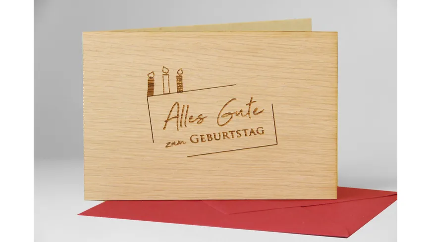 Original Holzgrußkarte - Alles Gute zum Geburtstag