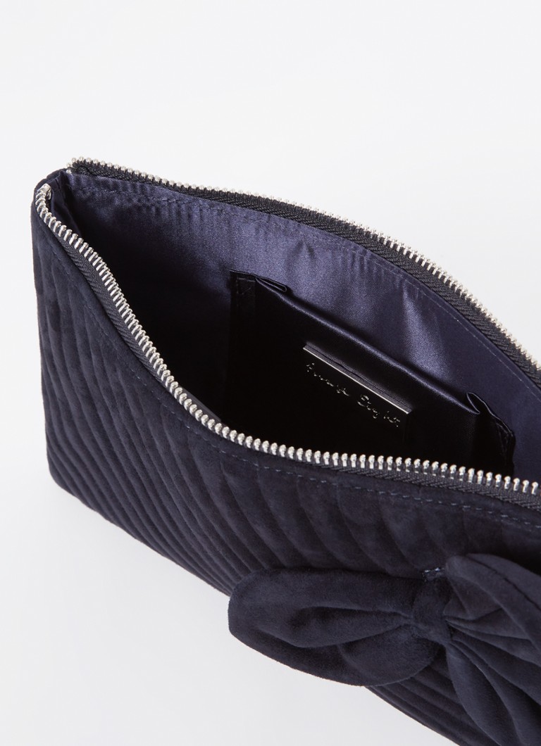 Phase Eight Clutch od brušene kože s detaljem mašne