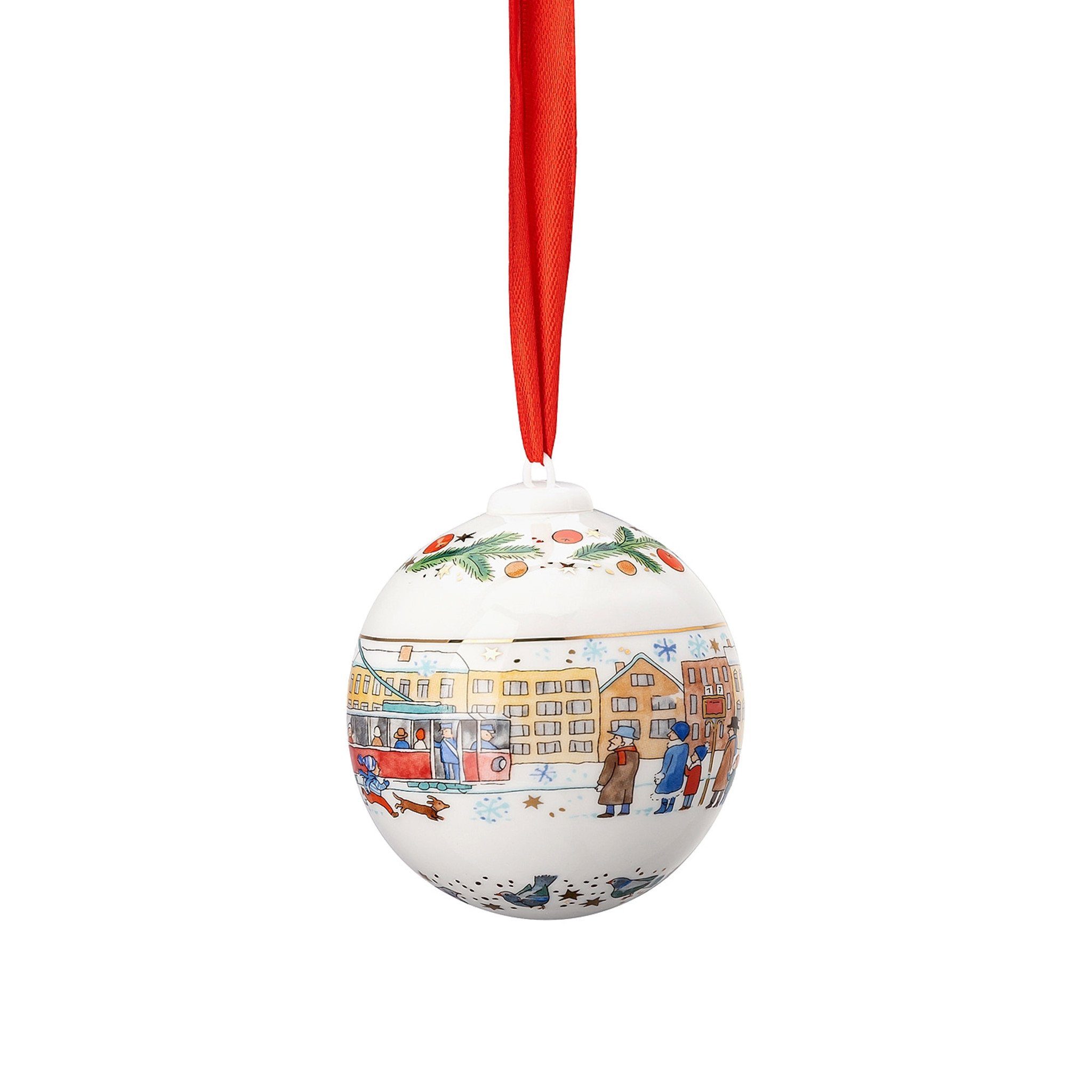 Hutschenreuther Christbaumschmuck Porzellankugel Weihnachtskugel 2023 in OVP - 2023 - 1 Stück (1-tlg), Sammelobjekt mit OVP (Originalverpackung)