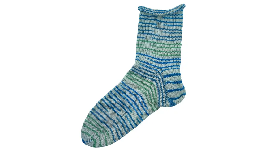 Lana Grossa Sockenwolle Meilenweit Speziale Seta 4-fach 50 g 3431 - weiß/türkis/blau