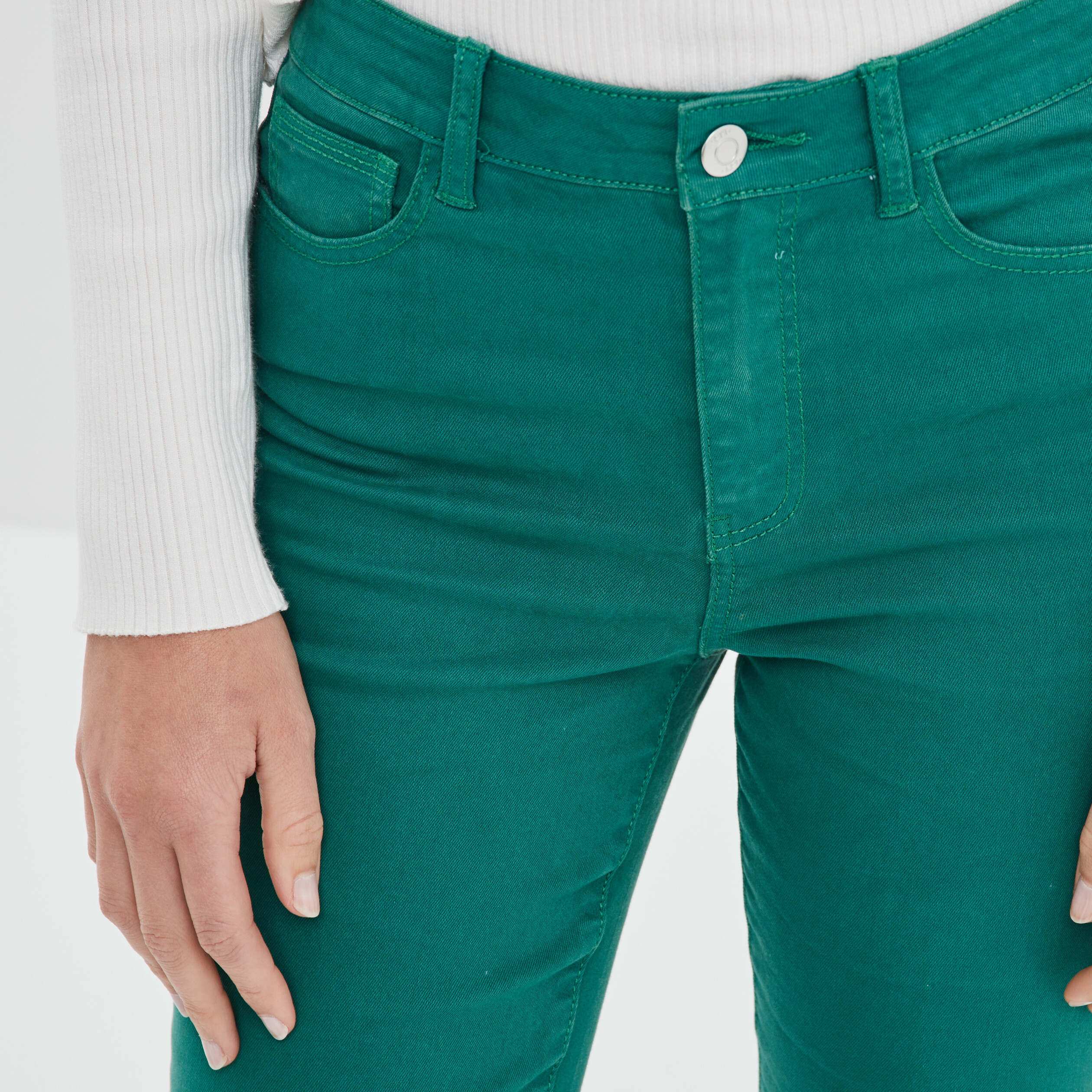 Jeans slim push up vert émeraude femme | La Halle