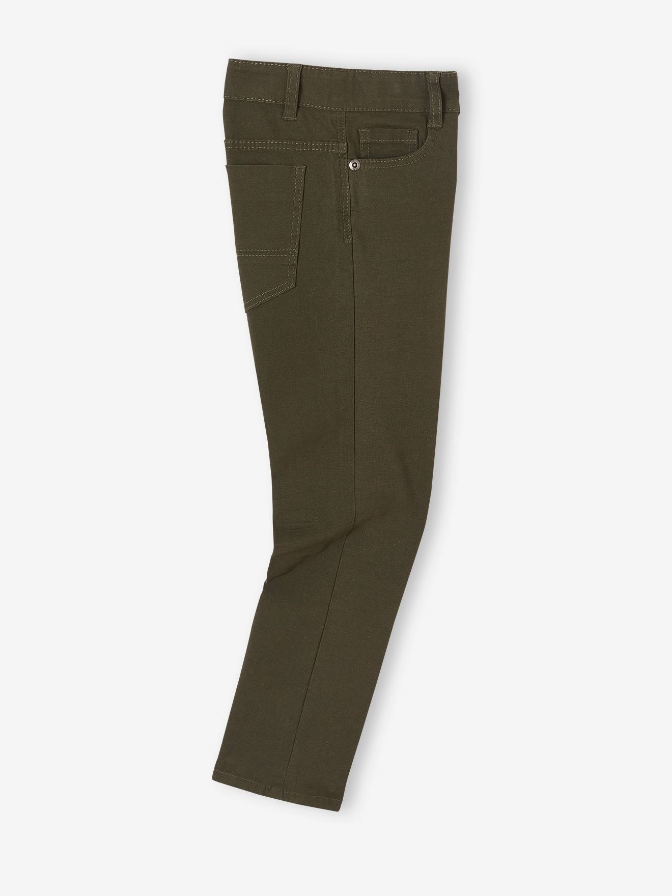 Pantalon droit indestructible garçon kaki fonce