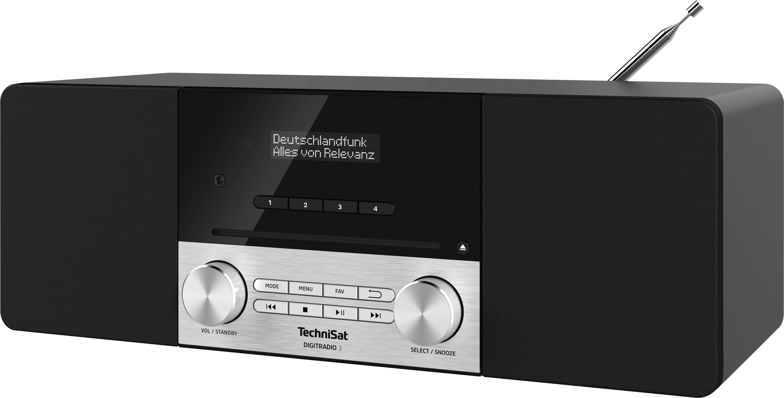 TechniSat DIGITRADIO 3 Digitalradio (DAB) (Digitalradio (DAB), UKW mit RDS, 20 W, CD-Player, Made in Germany)