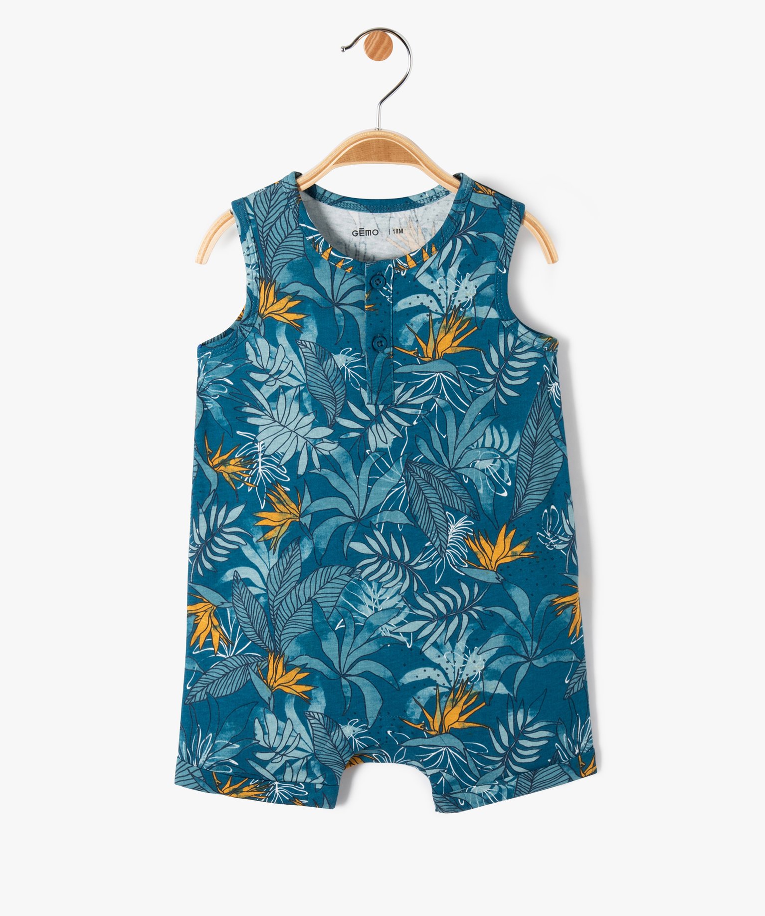 Combishort sans manches en coton imprimé bébé Garçon multicolore | GEMO