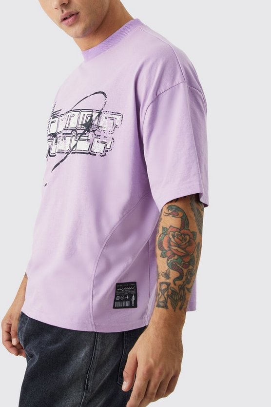 Kastiges Oversize T-Shirt mit Homme Print