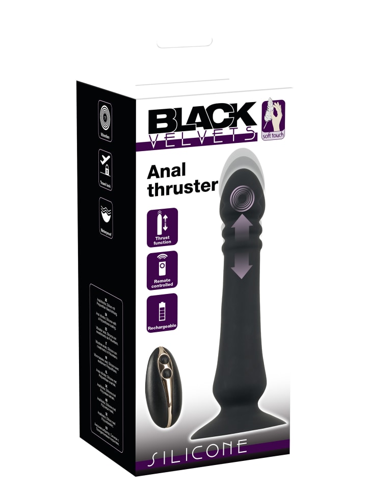 Black Velvets Stoßvibrator Anal thruster in schwarz günstig kaufen 19,5 cm