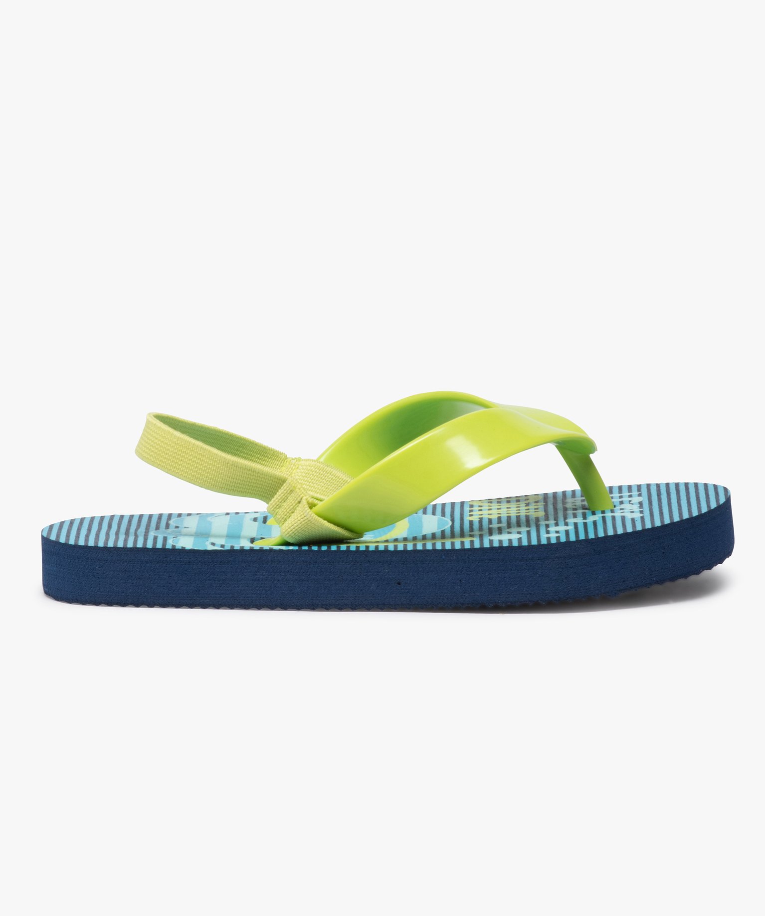 Tongs Garçon à semelle imprimée et bride élastique vert | GEMO