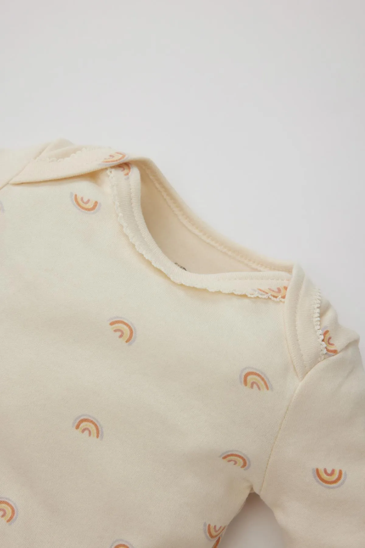 DeFacto  2-teiliger Langarm-Body mit Druckknopf für Neugeborene, Regenbogen-Print, für Babys und Mädchen, B7708a524sp