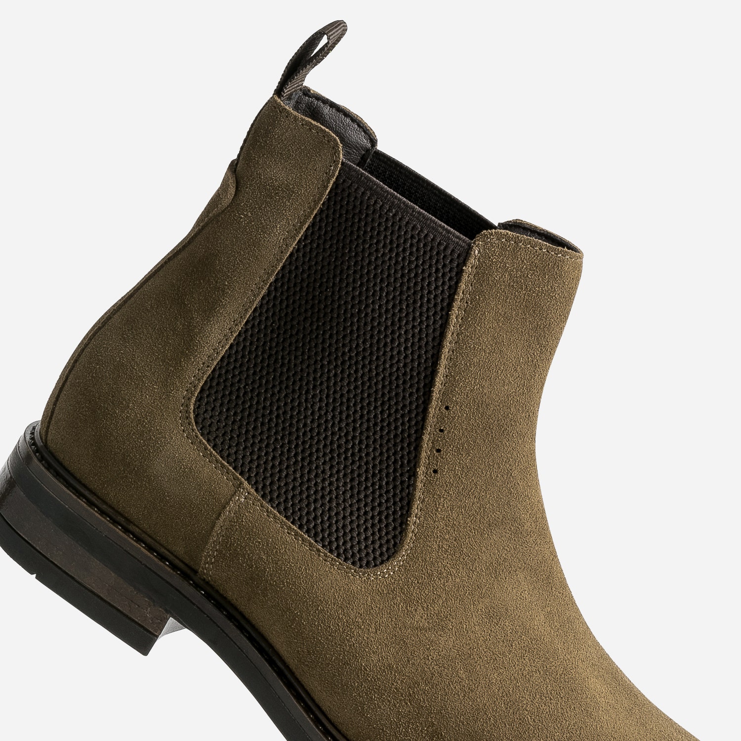 Chelsea boots marron en cuir velours