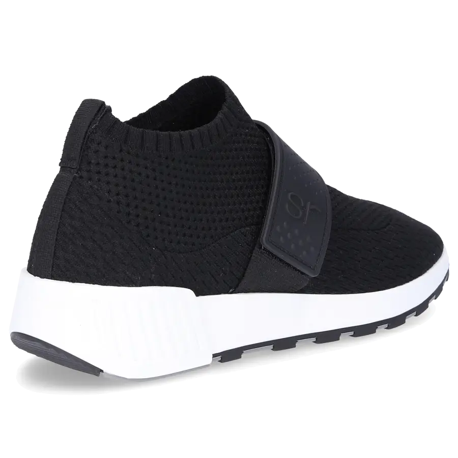 Sergio Rossi - Slip Ons SR1 Nylon Stretch Logo schwarz - schwarz